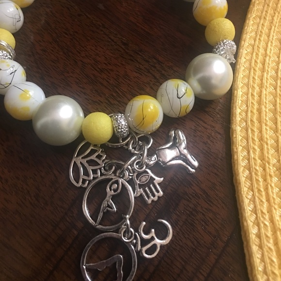 Handmade Yoga & Mediation charm bracelet - Picture 1 of 2